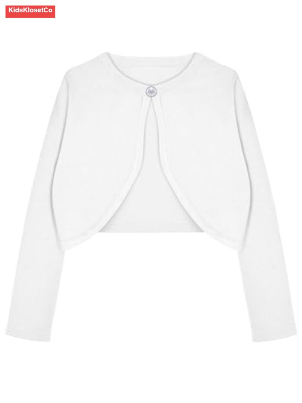 Girls Open Front Shrug Cardigan Knit Bolero with Button Closure